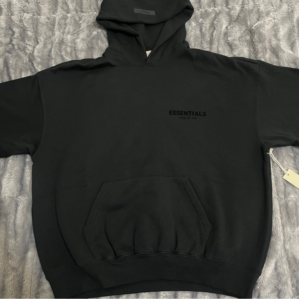Essentials Black Hoodie for Men